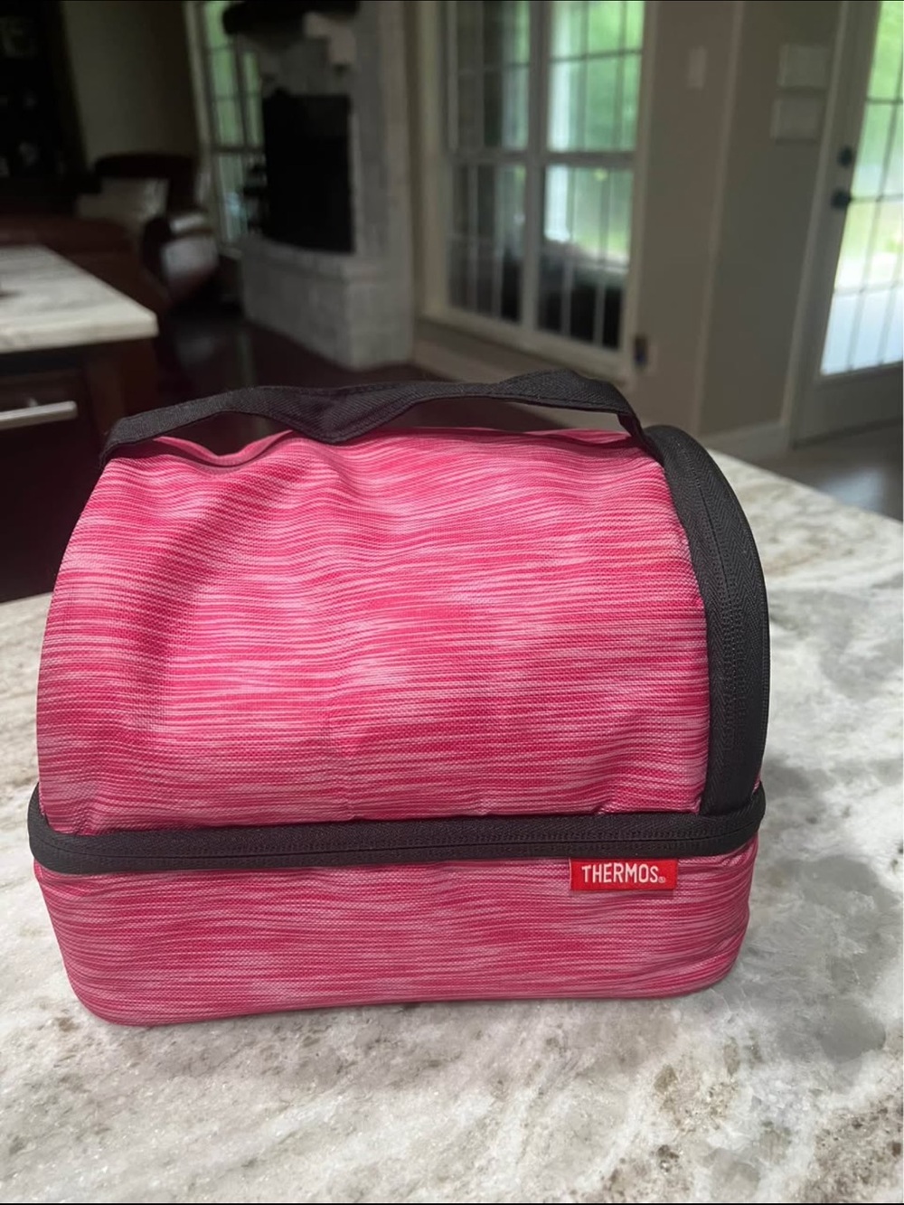 Thermos Pink Two-Tier Insulated Toiletry / Lunch Bag